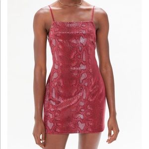UO Textured Snake Print Mini Dress